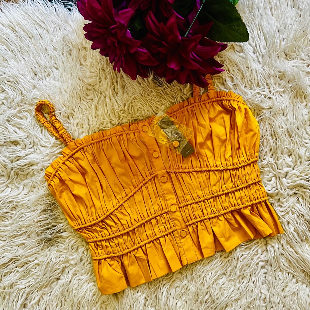 NEW J. Crew Cinched-waist cotton poplin tank top Size XS